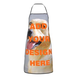 Ysdbpay Custom Aprons Personalized Apron Chef Apron For Men Women Customized Adjustable With Pockets Name Text Logo Picture