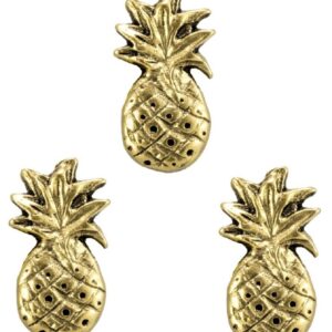 Large Decorative Pineapple Magnets Set of 3PC Antique Gold