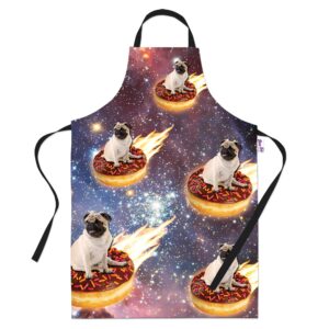 bang tidy clothing cooking aprons for women pug donut riders cute aprons baking apron kitchen gift