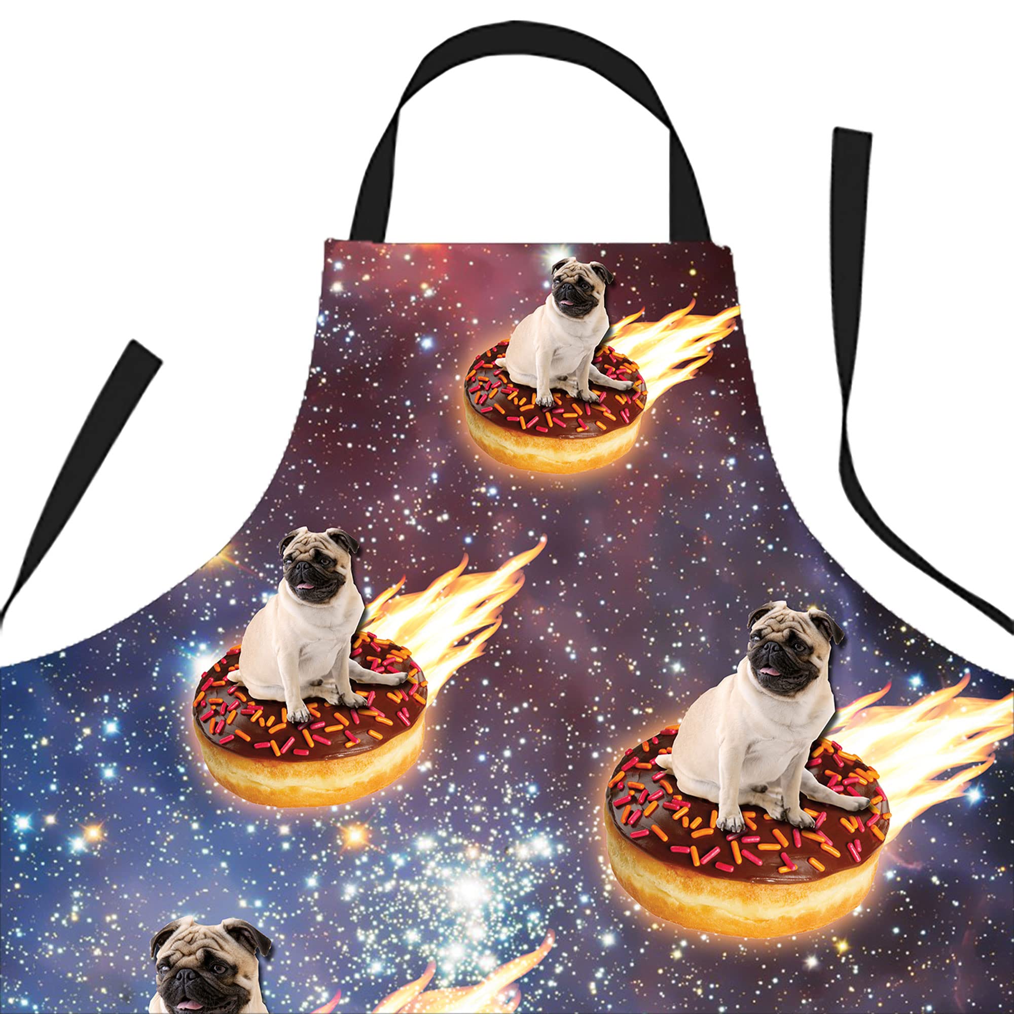 Bang Tidy Clothing Cooking Aprons for Women Pug Donut Riders Cute Aprons Baking Apron Kitchen Gift