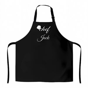 acetend personalized apron chef any name design add a name, holiday gifts, great gift personalized apron (black)