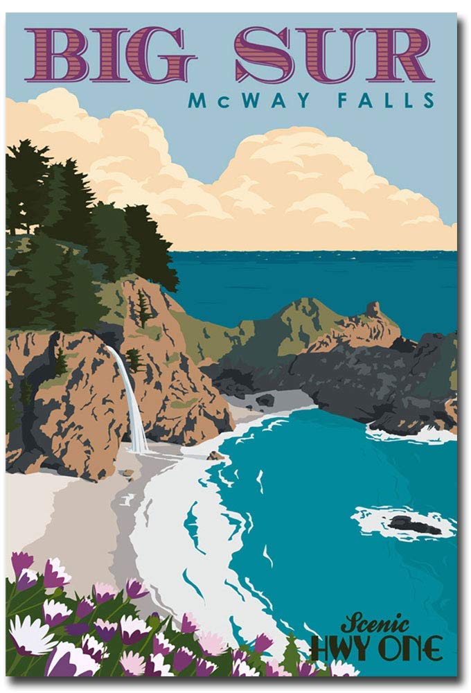 Big Sur McWay Falls Travel Art Refrigerator Magnet Size 2.5" x 3.5"