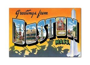 greetings from boston massachusetts fridge magnet