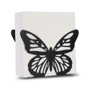 napkin holder, butterfly upright napkins holders for tables, black cast iron vertical tabletop paper napkin holder stand