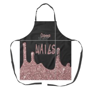 MakeUnique Do Nails Pink Personalized Aprons for Women Men Kitchen Cooking Baking Hairstylist Beauty Salon Chef Apron