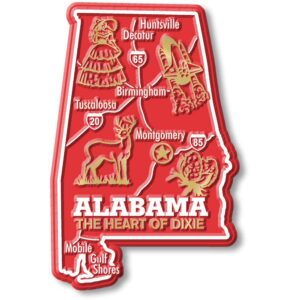 alabama giant state magnet by classic magnets, 2.5" x 3.8", collectible souvenirs made in the usa