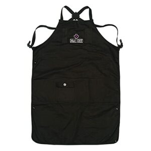 muc-off workshop apron - unisex, adjustable length black apron with front pocket - perfect for protecting clothes during bike cleaning and maintenance, one size