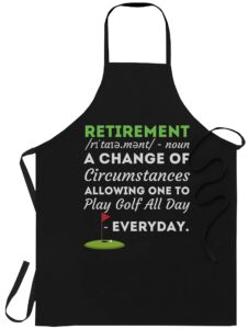 golf golfer black apron - funny retirement golf quote retired golfers ideas men t-shirt black cooking aprons