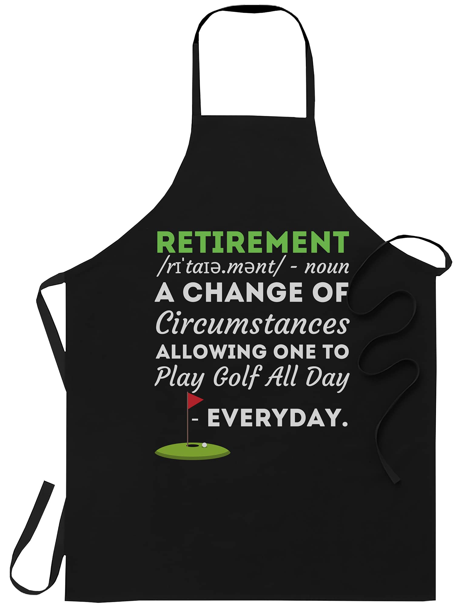 golf Golfer Black Apron - Funny Retirement Golf Quote Retired Golfers Ideas Men T-Shirt Black Cooking Aprons