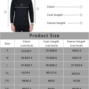 YOWESHOP Add Your Own Custom Text Name Personalized Message or Image Printing on Chef Jacket Hotel Kitchen Restaurant Chef Coat(Black Medium)