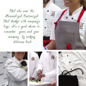 YOWESHOP Add Your Own Custom Text Name Personalized Message or Image Printing on Chef Jacket Hotel Kitchen Restaurant Chef Coat(Black Medium)