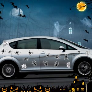 16 Pcs Halloween Spider Car Magnets Automotive Spider Web Magnet Stickers Spider Refrigerator Magnets Fridge Locker Accessories Decorative Magnets for Car Refrigerator Garage Door Mailbox Decor