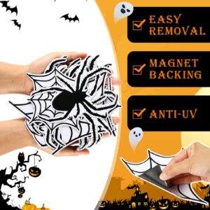 16 Pcs Halloween Spider Car Magnets Automotive Spider Web Magnet Stickers Spider Refrigerator Magnets Fridge Locker Accessories Decorative Magnets for Car Refrigerator Garage Door Mailbox Decor