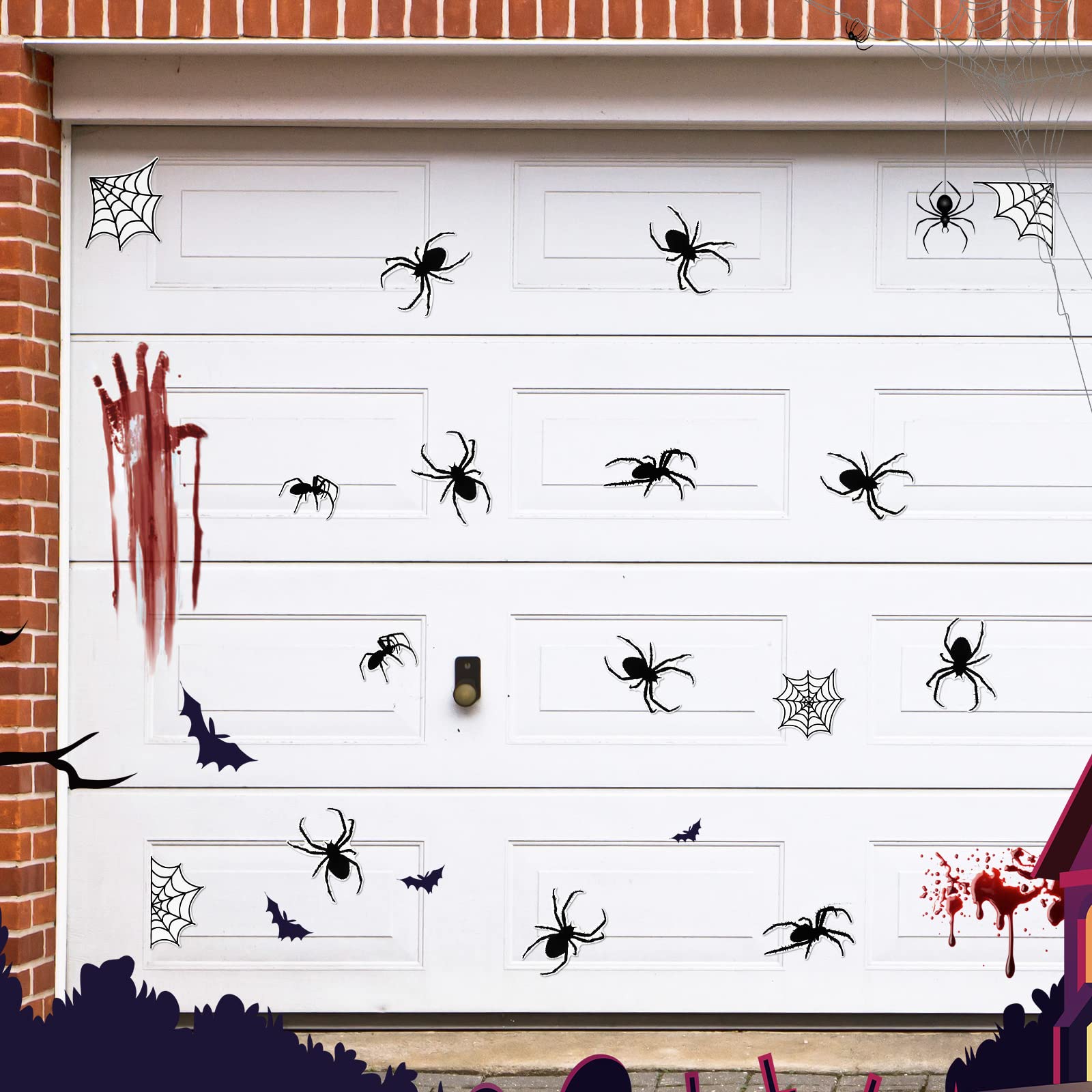 16 Pcs Halloween Spider Car Magnets Automotive Spider Web Magnet Stickers Spider Refrigerator Magnets Fridge Locker Accessories Decorative Magnets for Car Refrigerator Garage Door Mailbox Decor