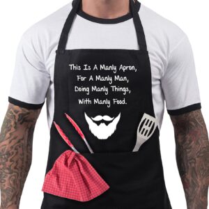 bbq apron funny aprons this is a manly apron barbecue grill kitchen gift