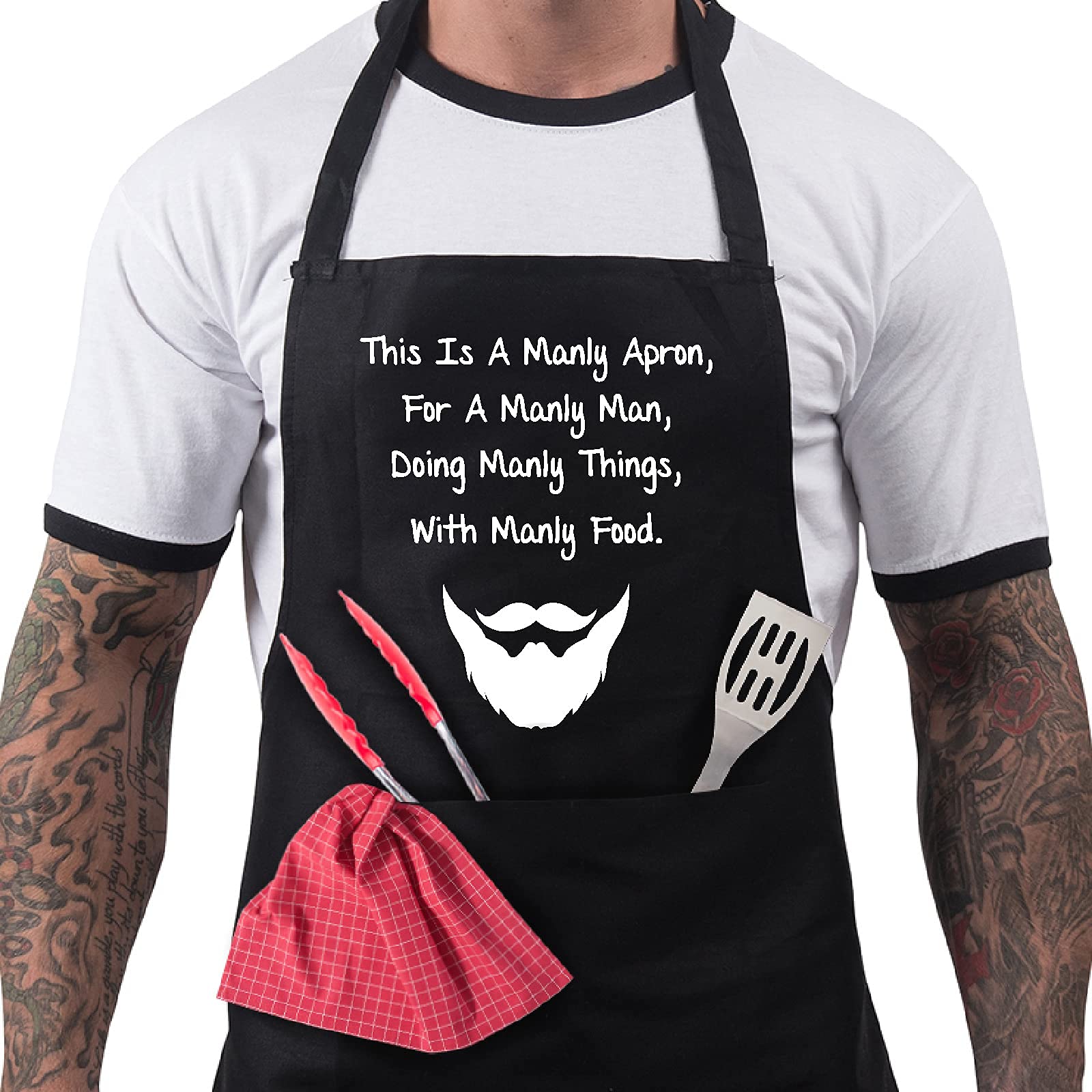 BBQ Apron Funny Aprons This Is a Manly Apron Barbecue Grill Kitchen Gift