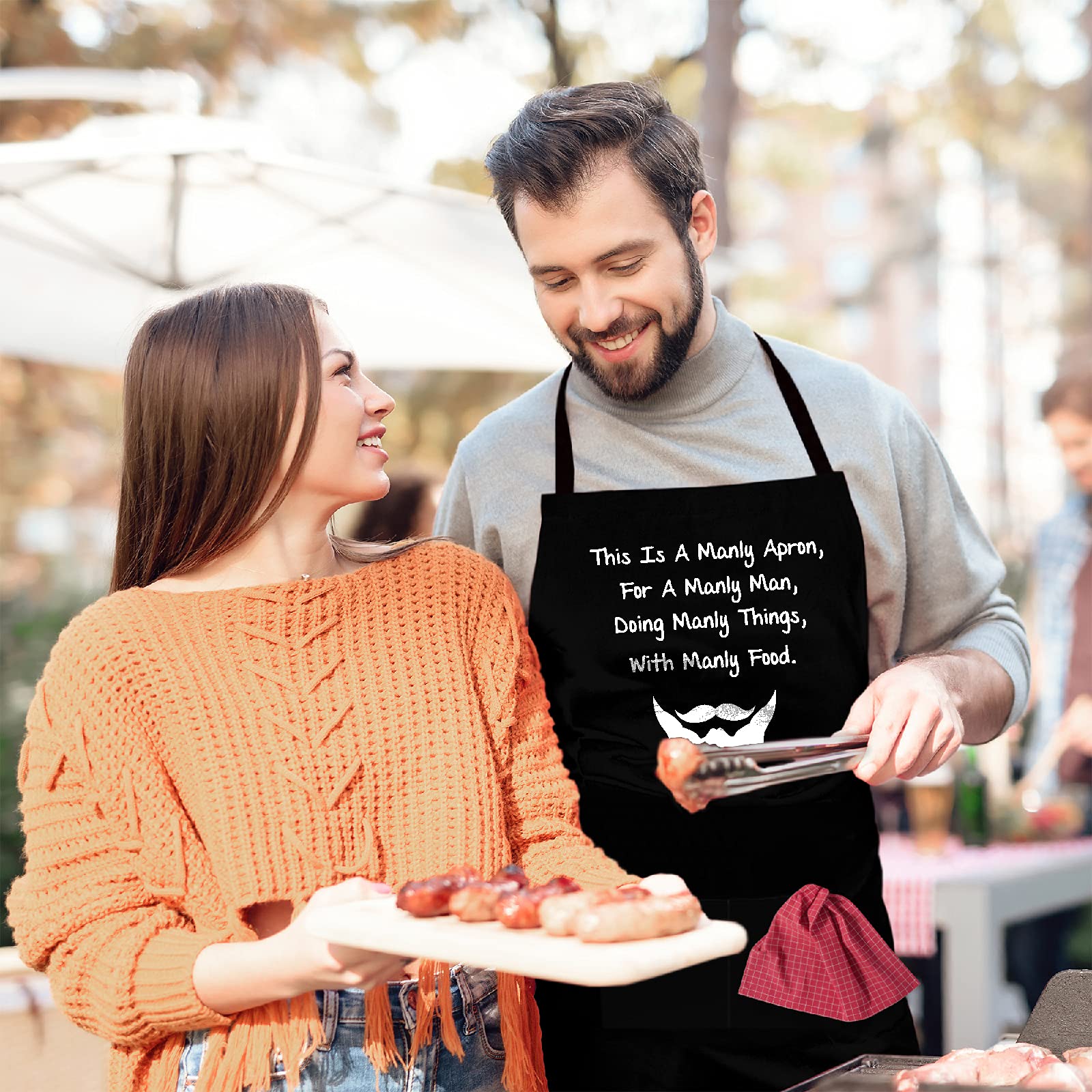 BBQ Apron Funny Aprons This Is a Manly Apron Barbecue Grill Kitchen Gift