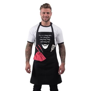 BBQ Apron Funny Aprons This Is a Manly Apron Barbecue Grill Kitchen Gift