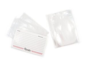 weatherbee clear recipe card protectors, 3-inches x 5-inches, set of 24