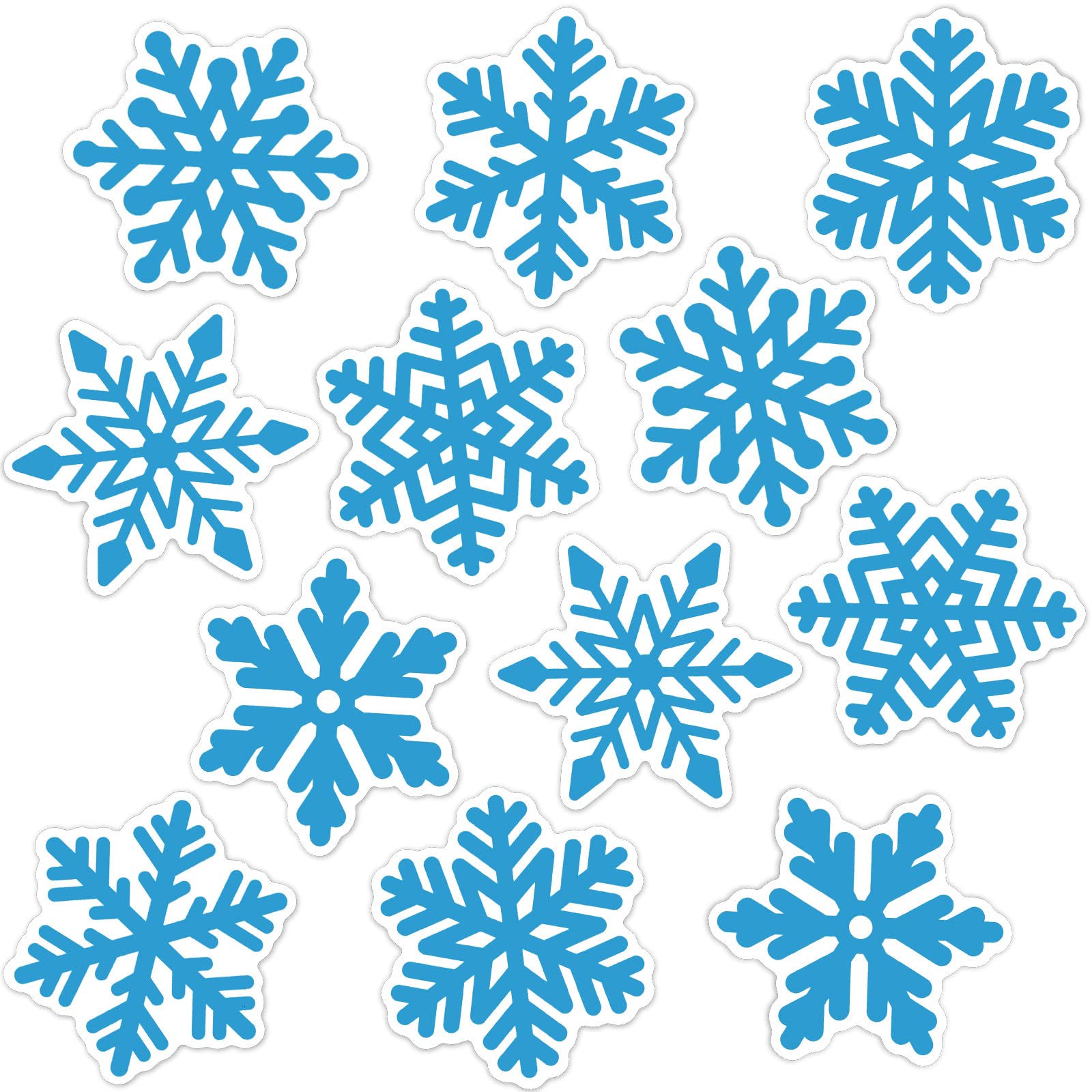 12 Pcs Winter Snowflakes Car Magnet, Car Decoration Magnets Refrigerator Magnet Decals Waterproof Automotive Magnet Funny Xmas Decoration for Garage Door Car Refrigerator Mailbox (Blue)