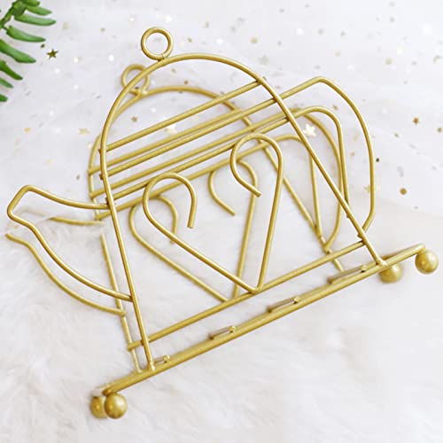 Gold Napkin Holder For Kitchen Dining Table, Standing Upright Metal Paper Napkin Holders, Creative Teapot Design Tissue Dispenser Home Farmhouse Tabletop Decoration