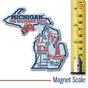 Michigan Giant State Magnet by Classic Magnets, 4.1" x 4", Collectible Souvenirs Made in The USA