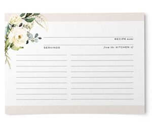 50 floral recipe cards with gold foil from dashleigh, 4x6 inches, double-sided