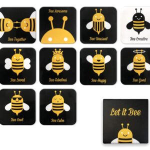 Tsoomi Magnets Motivational Bee Magnets: 10 Bee Themed Home, Office, or Kitchen Refrigerator Magnets with Colorful Insect Designs and Fun, Special Messages