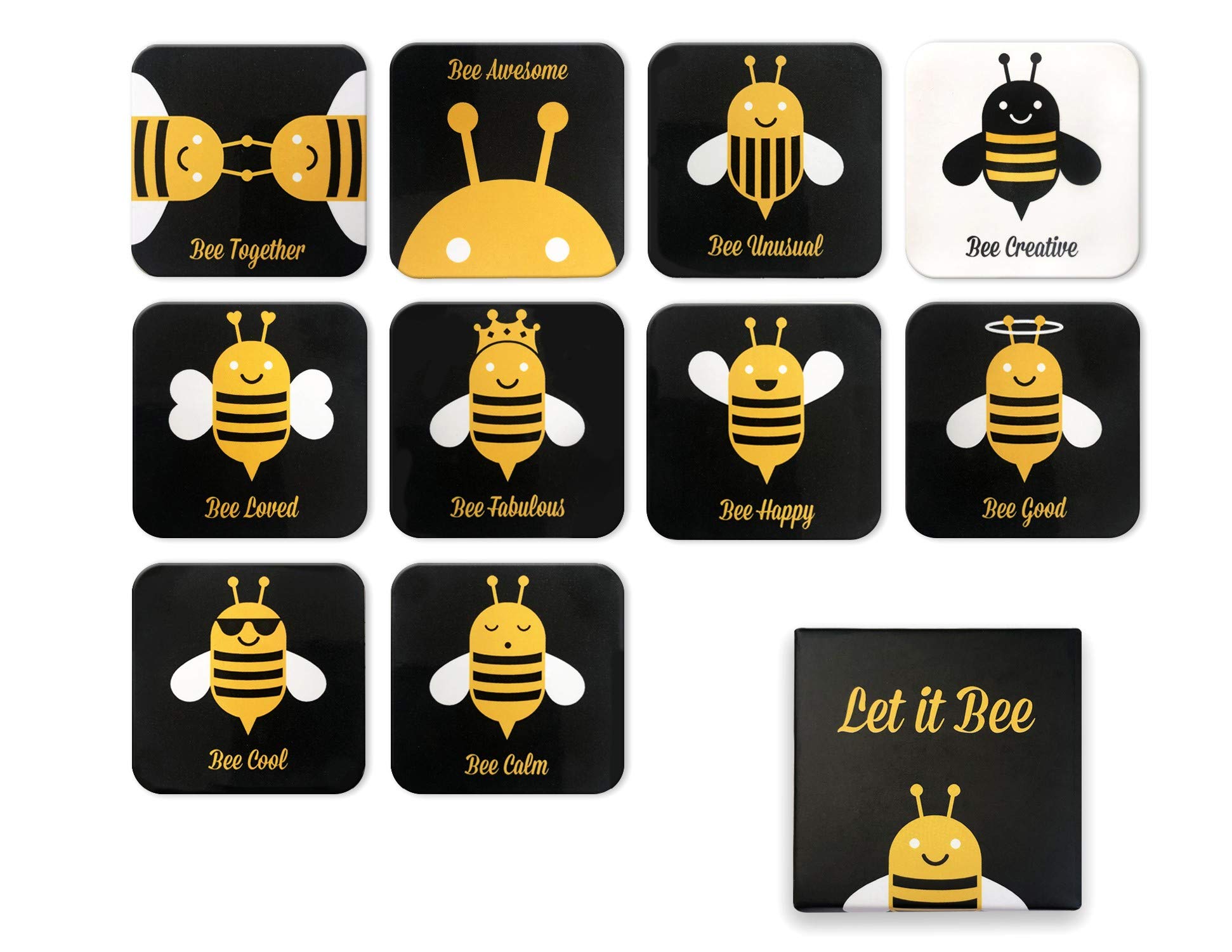 Tsoomi Magnets Motivational Bee Magnets: 10 Bee Themed Home, Office, or Kitchen Refrigerator Magnets with Colorful Insect Designs and Fun, Special Messages