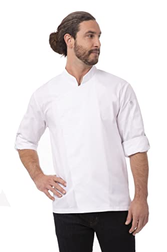 Chef Works Men's Lansing Chef Coat, White, Medium