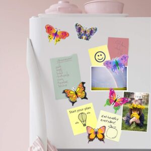 M MORCART Butterfly Magnets for Fridge Refrigerator Cute Magnets Suitable for Kitchen Locker Office Board Gifts for Kids Girl 6 pcs