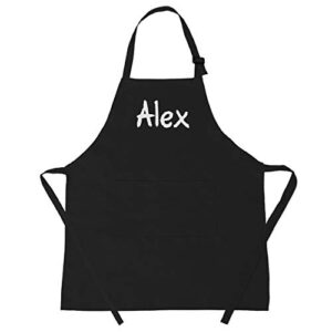 custom monogrammed children apron - personalized gift for child baking (black)