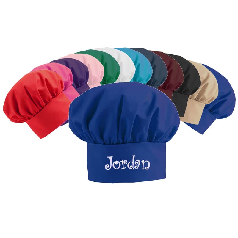 THE APRONPLACE Personalized Embroidered Add A Name Chef Hat - Adults & Kids Sizes - 12 Popular Colors - Great Gift Pink