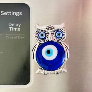 LUCKBOOSTIUM Decorative Magnets for Refrigerator, Cabinet Locker, Whiteboard - Metal Alloy Charms Collection - Office and Home Decor - Accessories for Good Sign & Charm (Owl)