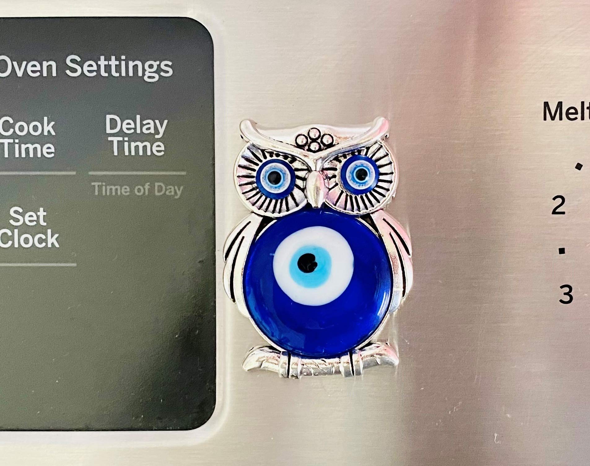 LUCKBOOSTIUM Decorative Magnets for Refrigerator, Cabinet Locker, Whiteboard - Metal Alloy Charms Collection - Office and Home Decor - Accessories for Good Sign & Charm (Owl)