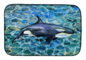 caroline's treasures bb5334ddm killer whale orca dish drying mat absorbent dish drying mat pad for kitchen counter dish drainer mat for countertop, 14 x 21", multicolor