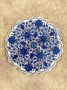 istanbul art workshop 7 inches decorative ceramic trivet, tile trivet, turkish trivet, ceramic trivets for hot dishes, kitchen trivet, table trivet, hot pad, kitchen decor blue,red,white large