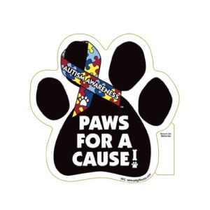 show your support of autisim awareness - paws for a cause - autism awareness- car truck & mailbox magnet