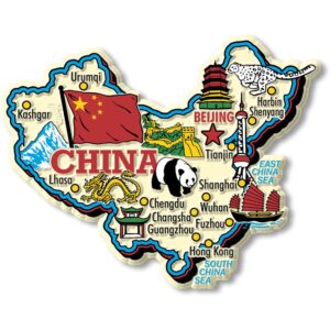 china jumbo country map magnet by classic magnets, collectible souvenirs made in the usa