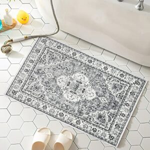 Area Rug 2X3 Door Mat Indoor Entrance Traditional Foldable Rug Soft Fuzzy Persain Pattern Rug Machine Washable Floor Carpet Non Slip Rug for Living Room Bedroom Bathroom Kitchen