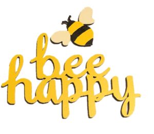 roeda brighten your life 13859y bee happy word phrase with bee magnet yellow set of 2 made in usa
