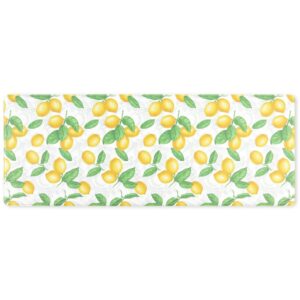 martha stewart bloomfield lots of lemons anti-fatigue kitchen mat, white/yellow, 18"x48"