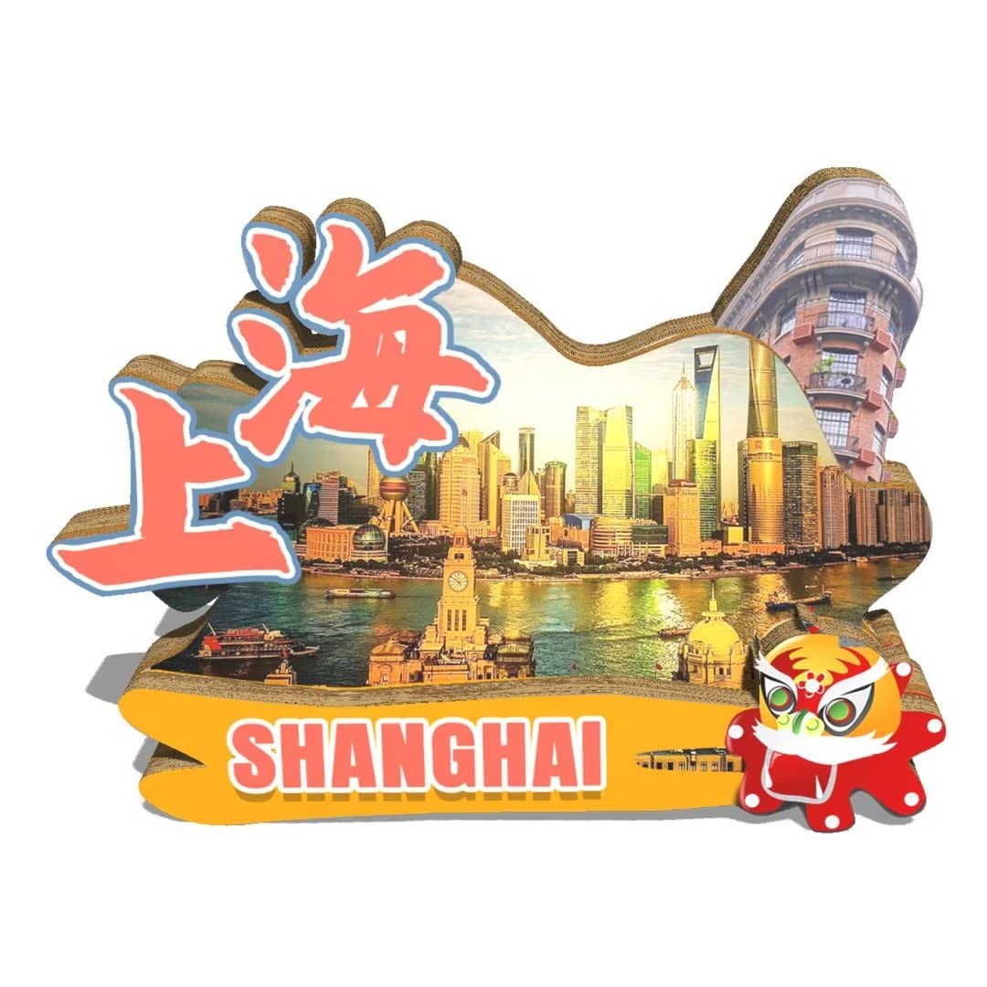 China Shanghai Magnet Fridge Magnet Wooden 3D Landmarks Travel Collectible Souvenirs Decoration Handmade2