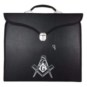 Masonic Regalia Provincial Full Dress Apron Square Compass G Cases [Multiple Colors] (BLACK)