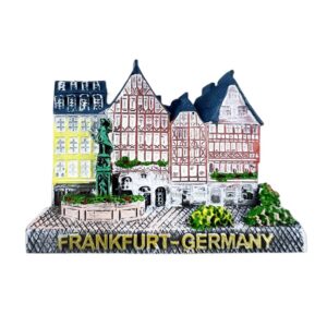 Frankfurt Germany Refrigerator Magnet Tourist Souvenir Fridge Decoration 3D Magnetic Sticker Hand Painted Craft Collection