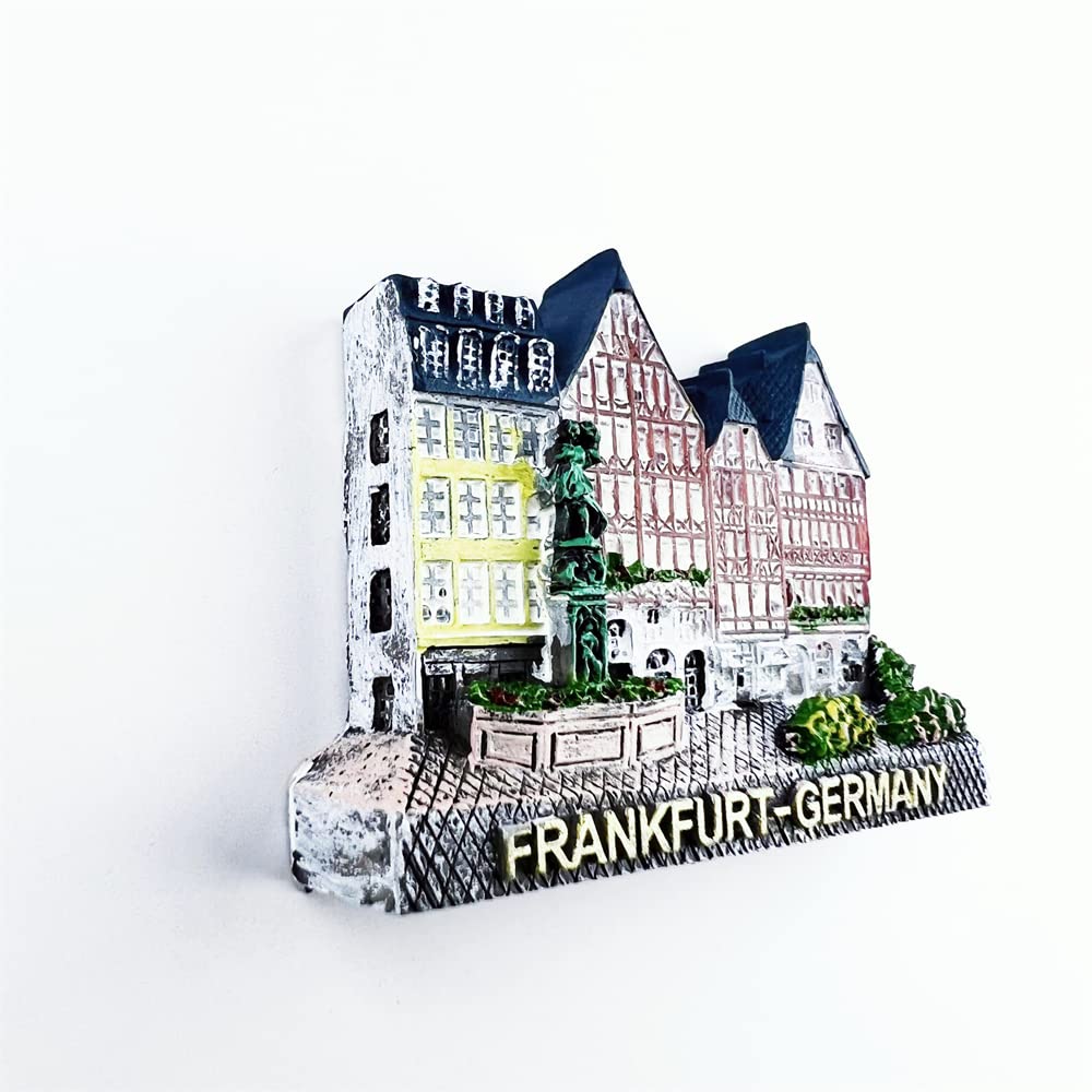 Frankfurt Germany Refrigerator Magnet Tourist Souvenir Fridge Decoration 3D Magnetic Sticker Hand Painted Craft Collection