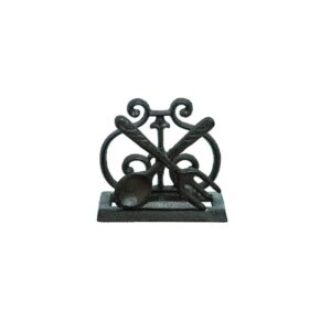 transpac a6584 fork and spoon napkin holder, 5-inch length, cast iron