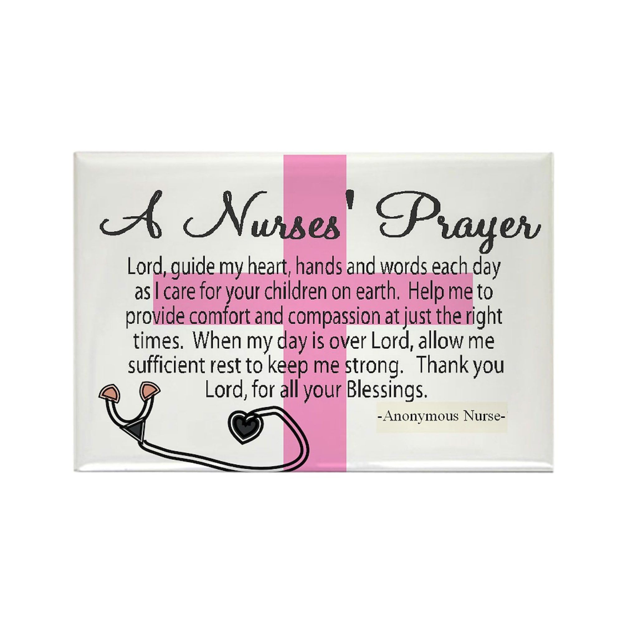 CafePress A Nurses Prayer Best Magnets Rectangle Magnet, 3"x2" Refrigerator Magnet