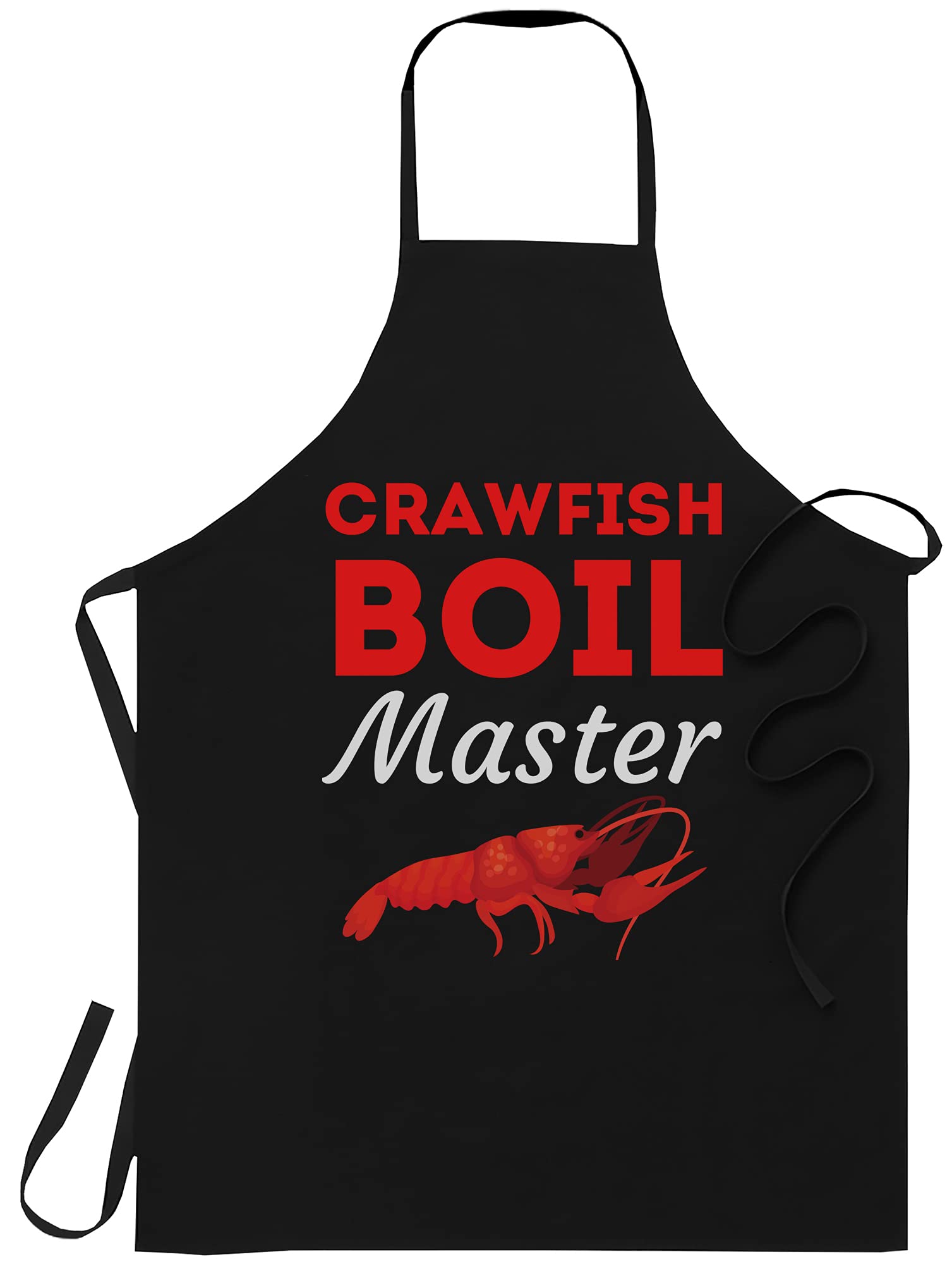 chef Cook Black Cooking Aprons- Crawfish Boil Master Cajun Seafood Festival Cooking T-Shirt Black Apron, One Size Fits All