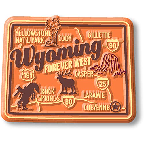 Wyoming Premium State Magnet by Classic Magnets, 2.3" x 1.8", Collectible Souvenirs Made in The USA